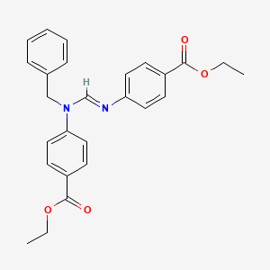 molecular formula C26H26N2O4 B1393994 Ethyl 4-(((benzyl(4-(ethoxycarbonyl)phenyl)amino)methylene)amino)benzoate CAS No. 586400-06-8