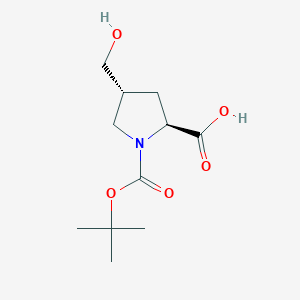 molecular formula C11H19NO5 B1393995 (2S,4R)-1-(tert-butoxycarbonyl)-4-(hydroxymethyl)pyrrolidine-2-carboxylic acid CAS No. 273221-97-9