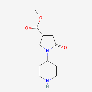 molecular formula C11H18N2O3 B1394002 Methyl 5-Oxo-1-piperidin-4-ylpyrrolidine-3-carboxylate CAS No. 1211594-35-2