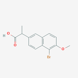 molecular formula C14H13BrO3 B139402 2-(5-Bromo-6-methoxynaphthalen-2-yl)propanoic acid CAS No. 27655-95-4