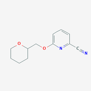 molecular formula C12H14N2O2 B1394025 6-((Tetrahydro-2H-pyran-2-yl)methoxy)picolinonitrile CAS No. 1287217-93-9