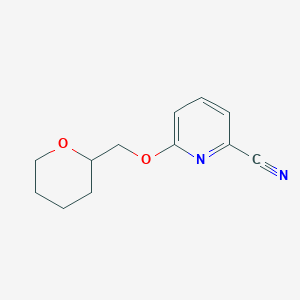 molecular formula C12H14N2O2 B1394025 6-(Tetrahydro-2H-pyran-2-ylmethoxy)pyridine-2-carbonitrile CAS No. 1287217-93-9