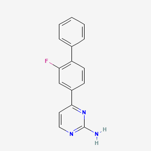 molecular formula C16H12FN3 B1394046 4-(2-Fluoro-1,1'-biphenyl-4-yl)pyrimidin-2-amine CAS No. 1287217-46-2