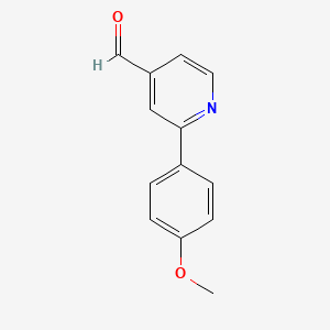 molecular formula C13H11NO2 B1394053 2-(4-Methoxyphenyl)isonicotinaldehyde CAS No. 1198794-04-5