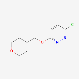 molecular formula C10H13ClN2O2 B1394061 3-Chloro-6-(tetrahydro-2H-pyran-4-ylmethoxy)pyridazine CAS No. 1215850-34-2