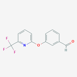 B1394062 3-{[6-(Trifluoromethyl)pyridin-2-yl]oxy}benzaldehyde CAS No. 1287218-40-9