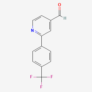 molecular formula C13H8F3NO B1394073 2-(4-(Trifluoromethyl)phenyl)isonicotinaldehyde CAS No. 1198794-20-5
