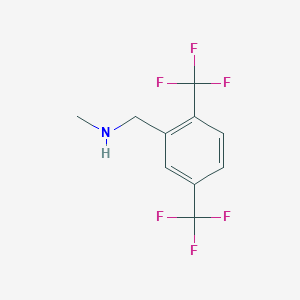 molecular formula C10H9F6N B1394077 N-[2,5-Bis(trifluoromethyl)benzyl]-N-methylamine CAS No. 958863-59-7