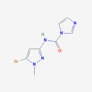 molecular formula C8H8BrN5O B13940855 N-(5-bromo-1-methyl-1H-pyrazol-3-yl)-1H-imidazole-1-carboxamide 