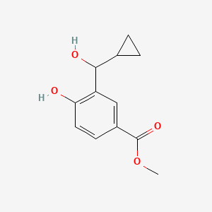 molecular formula C12H14O4 B1394090 Methyl 3-(cyclopropyl(hydroxy)methyl)-4-hydroxybenzoate CAS No. 1142226-84-3
