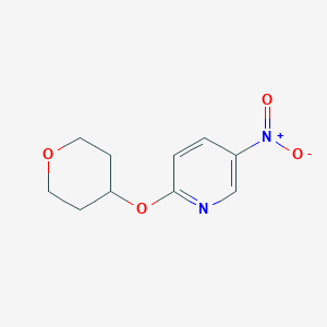 molecular formula C10H12N2O4 B1394092 5-Nitro-2-(tetrahydro-2H-pyran-4-yloxy)pyridine CAS No. 1287218-75-0