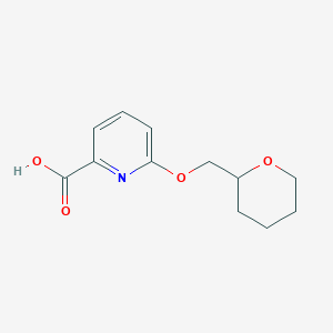 molecular formula C12H15NO4 B1394094 6-(Tetrahydro-2H-pyran-2-ylmethoxy)-pyridine-2-carboxylic acid CAS No. 1287217-35-9