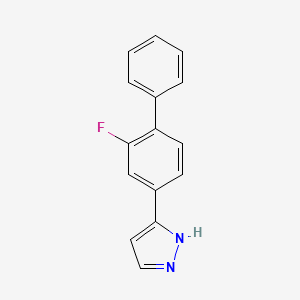 molecular formula C15H11FN2 B1394098 3-(2-Fluoro-1,1'-biphenyl-4-yl)-1H-pyrazole CAS No. 1287217-55-3