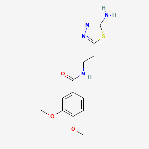 molecular formula C13H16N4O3S B1394107 N-[2-(5-Amino-1,3,4-thiadiazol-2-YL)ethyl]-3,4-dimethoxybenzamide CAS No. 1199216-01-7