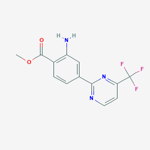 molecular formula C13H10F3N3O2 B13941101 Methyl 2-amino-4-(4-(trifluoromethyl)pyrimidin-2-yl)benzoate 
