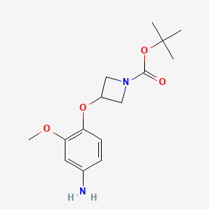 molecular formula C15H22N2O4 B1394111 Tert-butyl 3-(4-amino-2-methoxyphenoxy)azetidine-1-carboxylate CAS No. 960401-42-7