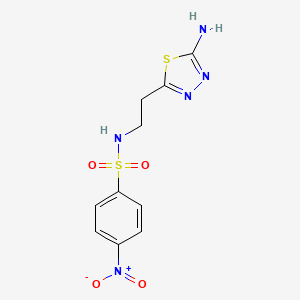 molecular formula C10H11N5O4S2 B1394113 N-[2-(5-氨基-1,3,4-噻二唑-2-基)乙基]-4-硝基苯磺酰胺 CAS No. 1199215-83-2