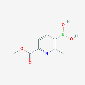 molecular formula C8H10BNO4 B13941158 2-Methyl 5-borono-6-methyl-2-pyridinecarboxylate 