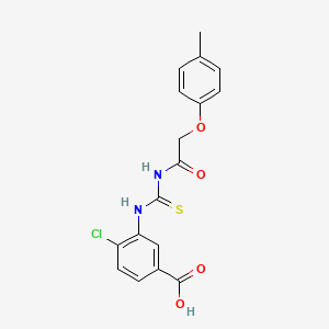 molecular formula C17H15ClN2O4S B13941162 4-Chloro-3-[[2-(4-methylphenoxy)acetyl]carbamothioylamino]benzoic acid CAS No. 535945-48-3
