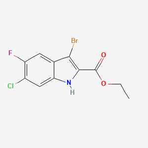 molecular formula C11H8BrClFNO2 B1394117 3-溴-6-氯-5-氟-1H-吲哚-2-甲酸乙酯 CAS No. 1245644-30-7