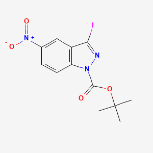 molecular formula C12H12IN3O4 B1394118 1-Boc-3-Iodo-5-nitro-1H-indazole CAS No. 459133-69-8