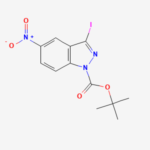 molecular formula C12H12IN3O4 B1394118 叔丁基 3-碘-5-硝基-1H-吲唑-1-羧酸酯 CAS No. 459133-69-8