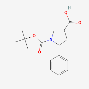 molecular formula C16H21NO4 B1394119 1-Boc-5-苯基吡咯烷-3-羧酸 CAS No. 885277-76-9