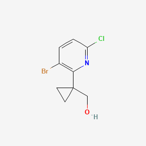 molecular formula C9H9BrClNO B13941278 (1-(3-Bromo-6-chloropyridin-2-yl)cyclopropyl)methanol 