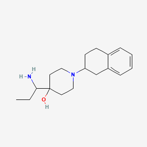 molecular formula C18H28N2O B13941292 4-(1-Aminopropyl)-1-(1,2,3,4-tetrahydro-2-naphthyl)-4-piperidinol CAS No. 52664-16-1