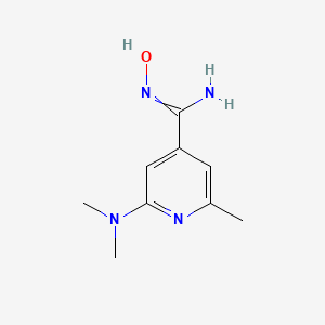 molecular formula C9H14N4O B13941370 2-dimethylamino-N-hydroxy-6-methyl-isonicotinamidine 