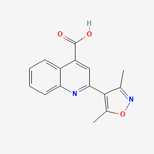 molecular formula C15H12N2O3 B13941398 2-(3,5-Dimethylisoxazol-4-yl)quinoline-4-carboxylic Acid 