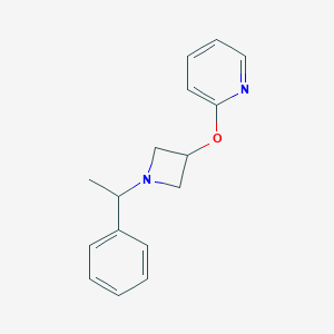 molecular formula C16H18N2O B139414 2-[1-(1-Phenylethyl)-3-azetidinyloxy]pyridine CAS No. 132924-58-4