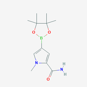 molecular formula C12H19BN2O3 B13941419 1-methyl-4-(4,4,5,5-tetramethyl-1,3,2-dioxaborolan-2-yl)-1H-pyrrole-2-carboxamide 
