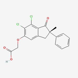 molecular formula C18H14Cl2O4 B13941427 (+)-Indacrinone CAS No. 57297-16-2