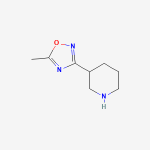 molecular formula C8H13N3O B1394145 5-Methyl-3-(piperidin-3-yl)-1,2,4-oxadiazole CAS No. 895573-64-5