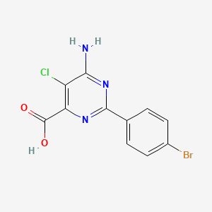 molecular formula C11H7BrClN3O2 B1394149 6-Amino-2-(4-bromophenyl)-5-chloropyrimidine-4-carboxylic acid CAS No. 858955-68-7