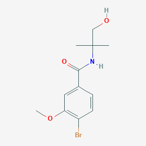 molecular formula C12H16BrNO3 B13941531 4-bromo-N-(1-hydroxy-2-methylpropan-2-yl)-3-methoxybenzamide 