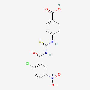 molecular formula C15H10ClN3O5S B13941545 4-[(2-Chloro-5-nitrobenzoyl)carbamothioylamino]benzoic acid CAS No. 532419-16-2