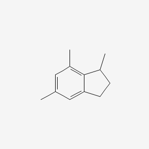 molecular formula C12H16 B13941547 1,5,7-Trimethylindan CAS No. 36541-18-1