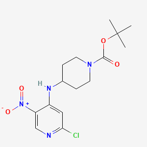 molecular formula C15H21ClN4O4 B13941552 tert-Butyl 4-((2-chloro-5-nitropyridin-4-yl)amino)piperidine-1-carboxylate 