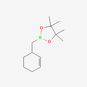molecular formula C13H23BO2 B13941562 2-(Cyclohex-2-enylmethyl)-4,4,5,5-tetramethyl-1,3,2-dioxaborolane CAS No. 87938-78-1