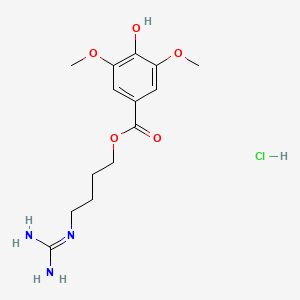 molecular formula C14H22ClN3O5 B1394157 4-Guanidinobutyl 4-hydroxy-3,5-dimethoxybenzoate hydrochloride CAS No. 24735-18-0