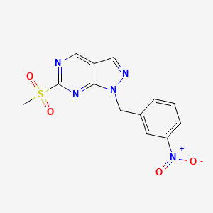 molecular formula C13H11N5O4S B13941598 6-(Methylsulfonyl)-1-(3-nitrobenzyl)-1h-pyrazolo[3,4-d]pyrimidine 