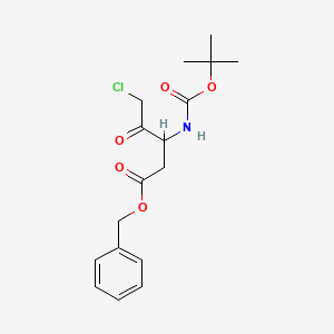 molecular formula C17H22ClNO5 B13941599 Benzyl 3-((tert-butoxycarbonyl)amino)-5-chloro-4-oxopentanoate 