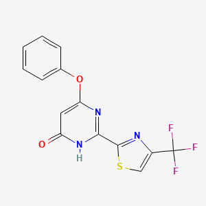 molecular formula C14H8F3N3O2S B13941630 6-Phenoxy-2-(4-trifluoromethyl-thiazol-2-yl)-pyrimidin-4-ol 