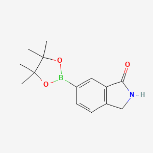 molecular formula C14H18BNO3 B1394165 6-(4,4,5,5-四甲基-1,3,2-二氧杂硼环-2-基)异吲哚啉-1-酮 CAS No. 1004294-80-7