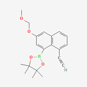 molecular formula C20H23BO4 B13941788 2-(8-Ethynyl-3-(methoxymethoxy)naphthalen-1-yl)-4,4,5,5-tetramethyl-1,3,2-dioxaborolane 