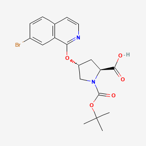 molecular formula C19H21BrN2O5 B1394179 (2S,4R)-4-((7-Bromoisoquinolin-1-yl)oxy)-1-(tert-butoxycarbonyl)pyrrolidine-2-carboxylic acid CAS No. 1166861-90-0