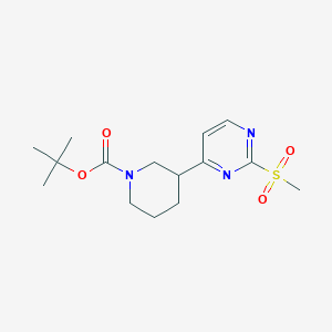 molecular formula C15H23N3O4S B1394182 tert-Butyl 3-(2-(methylsulfonyl)pyrimidin-4-yl)piperidine-1-carboxylate CAS No. 1190927-73-1
