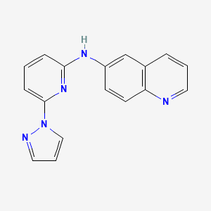 molecular formula C17H13N5 B13941874 (6-Pyrazol-1-yl-pyridin-2-yl)-quinolin-6-yl-amine 